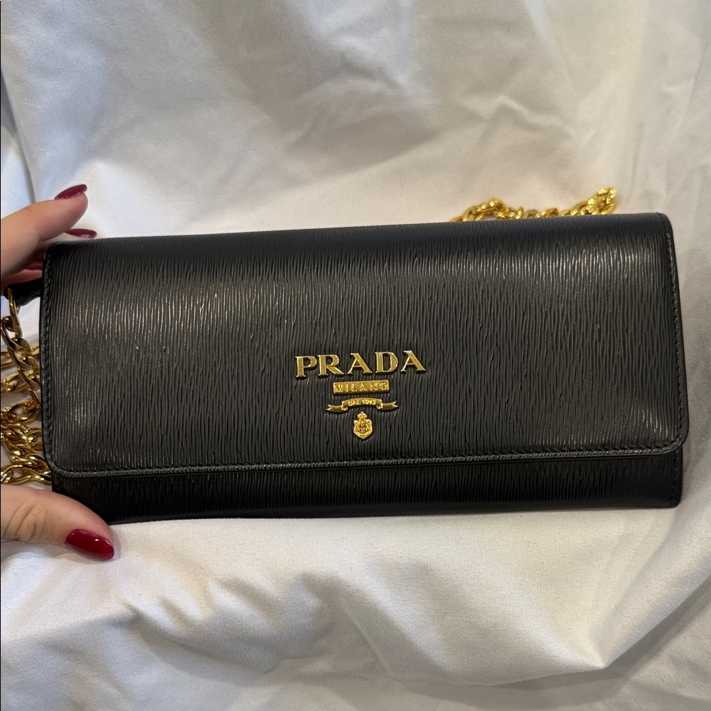 Prada Vitello Move Leather Clutch